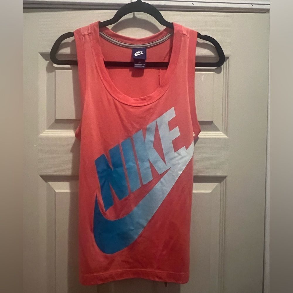 Women's NIKE Racer Back Tank with Large Nike Logo and Swoosh